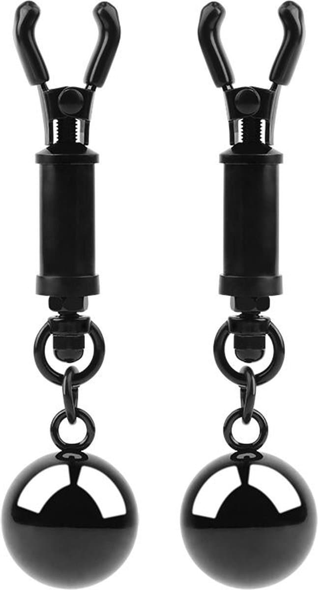 Sins Inquisition - Playful Tepelklemmen Met Gewichten- Zwart — afbeelding 1