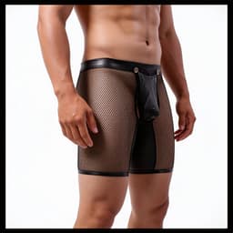 Heren Lingerie - Onderbroek - Open Kont Ondergoed - PU Leer — thumbnail 5