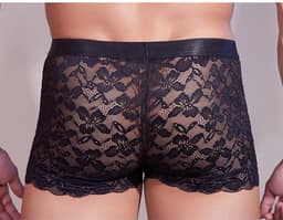 Klassiek Lace Boxershort Heren - Zwart - Nieuwe stijl - Lingerie voor Mannen - Onderbroek - Ondergoed - Zeer elastisch - Erotisch en sexy - Slip - Sexy - Boxershort - Zacht en comfortabel — thumbnail 4