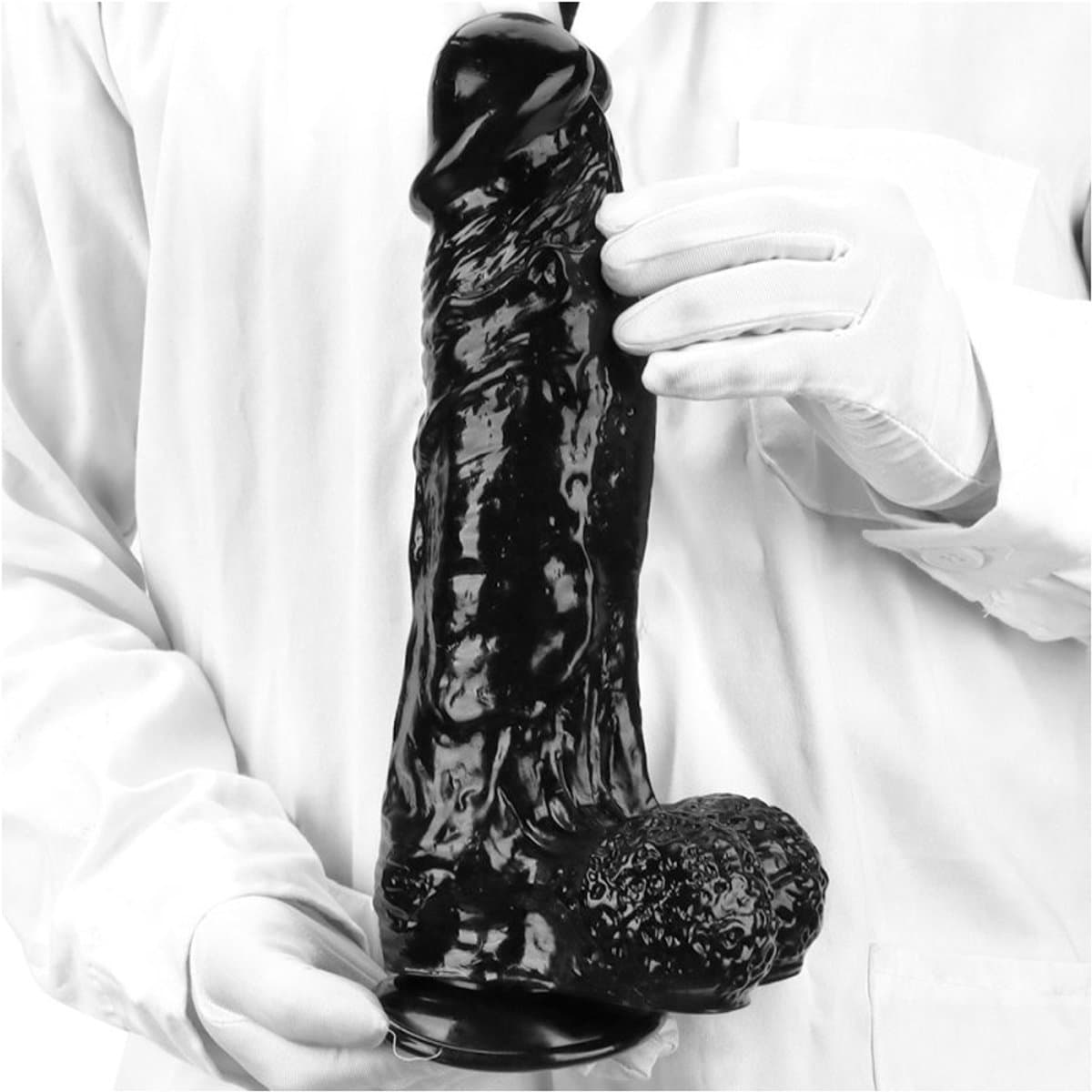Grote Dildo Evan 30 x 7 cm - Zwarte Grote Dildo - Extreme Zwarte Dildo — afbeelding 1