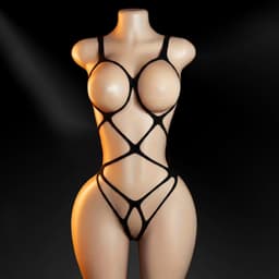 Quick Relief Catsuit Set van 5 – Sexy Bodysuits – Open Kruis – Zwart – Plussize - One size fits all — thumbnail 4