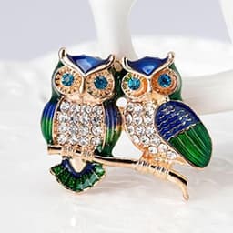 Broche kristal uil broche pinnen revers voor kleding tassen jassen — thumbnail 2
