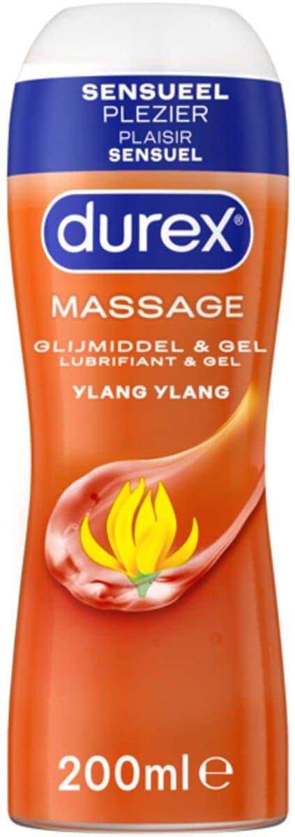 Durex Massage Olie en Glijmiddel 2-in-1 - Sensual met Ylang Ylang - waterbasis - 200 ml — afbeelding 1