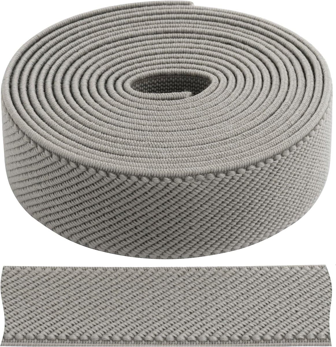 – C67354 – riemband/plat geweven elastiek 2 m voor bretels – breedte 25 mm – grijze kleur – broeken, kleding, korte artikelen, naaien, knutselen, kledingstof — afbeelding 1