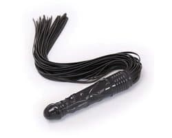 Smart Moves - Flogger met Dildo Handvat - Zwart