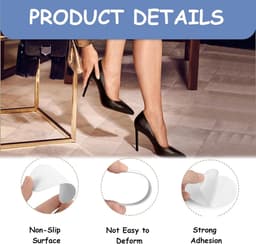 12 stuks antislip handgrepen voor schoenen, zoolbescherming, zelfklevende rubberen pads voor de hiel, stickers voor geluidsreductie, hoge hakken, 9 x 6,5 cm — thumbnail 5