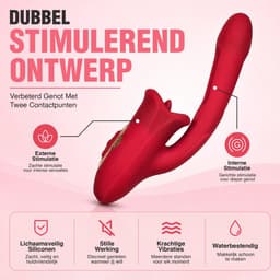Sther Luxe Vibrator voor Vrouwen & Glijmiddel Set - Clitoris Stimulator met Likkende Tong en Bewegende Mond - 10 Likstanden & 10 Vibratiestanden - Inclusief 250ml Premium Glijmiddel - Waterdicht & Oplaadbaar — thumbnail 5