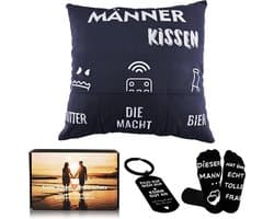 Liefdes Geschenkset voor Hem: Kussensloop, Sokken en Sleutelhanger