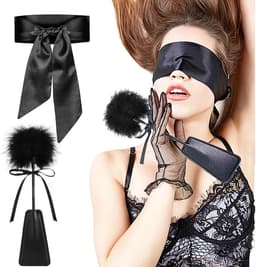 Bondage Set - BDSM - Sex Toys voor Koppels - TENZHVXI® - Set van 10 - Enkelbanden en handboeien, blinddoeken - Verstelbaar - Plezier voor stellen - Zwart — thumbnail 2