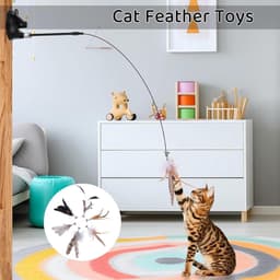 6 stuks kattenveren speelgoed met belletjes, kattenspeelgoed met veer, vervangende vullingen met bellen, sporter speelspeelgoed voor kitten of kat — thumbnail 4