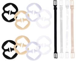 8 Stuks Racerback Bh Bandclips met 4 Antislip Schouderbandjes, Bh Clips om Racerback Houders voor Verborgen Bandjes te Maken voor Jurken Shirts Blazers Baljurken Sporttops