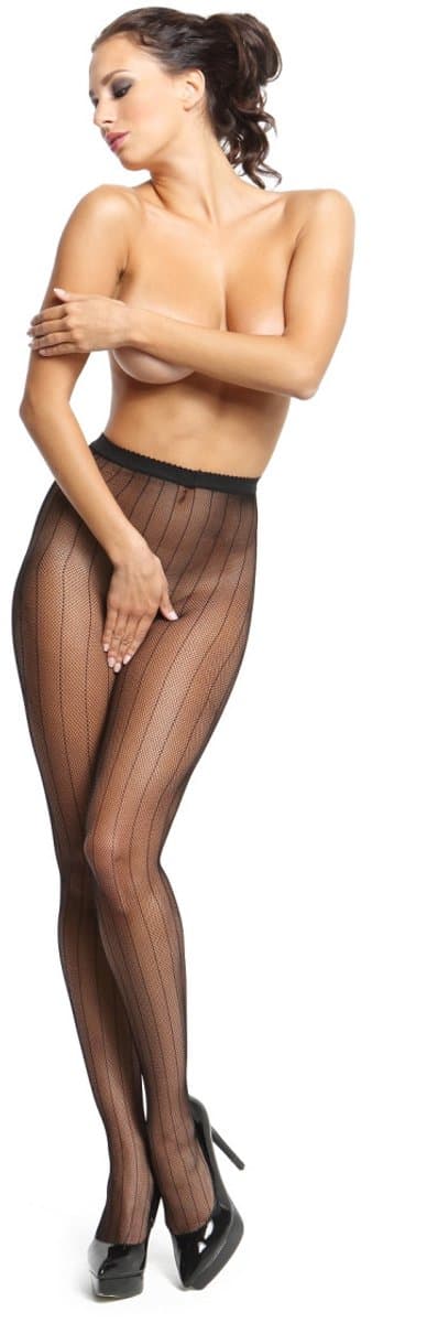 Panty fishnet met open kruis, zwart,20den S/M — afbeelding 1