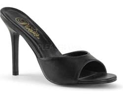 Pleaser - CLASSIQUE01 Muiltjes met hak - US 8 - 38 Shoes - Zwart