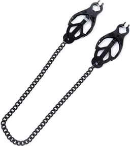 Pinch Tepelklemmen - Pinces de M. Noir - Clover Clamps - Zwart met ketting — thumbnail 4