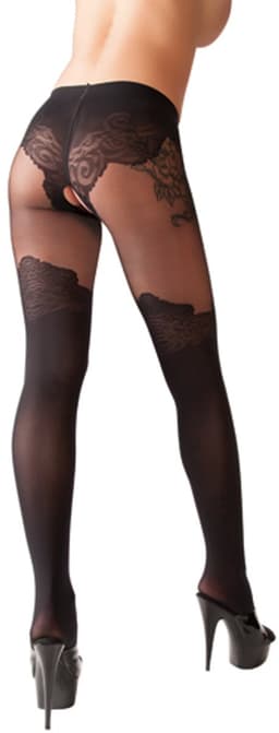 Cottelli Collection – Erotische Kousen met Over Knee Look tot aan Dijen voor Sexy Uitstraling – Maat XS - Zwart — thumbnail 4