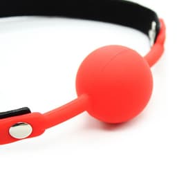 Banoch - Ballgag siliconen met verstelbare band - Rood  - Bal ∅ 4 cm — thumbnail 3