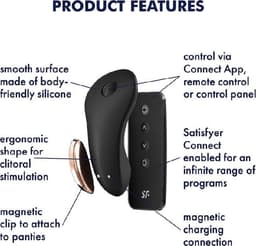 Satisfyer, bluetooth slipvibrator, oplegvibrator, 'Little Secret', 8,5 cm, met app, medische siliconen — thumbnail 9