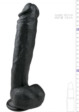 EasyToys - Realistische Dildo met Balzak - Dildo met Zuignap - 26,5 cm - Dildo's - Sex Toys voor Vrouwen en Mannen - Dildo Mannen Anaal - Zwart — thumbnail 5