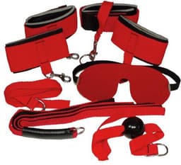 Bad Kitty – Complete BDSM Bondage Set 8 Delig voor Meester en Onderdaan - Rood — thumbnail 1
