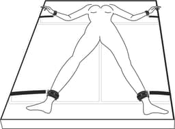 EasyToys - Under Mattress Restraint Set - Duurzaam - Kunstleer - Bondage Set - BDSM Set - Bondage - Sex Toys voor Vrouwen en Mannen - Zwart — thumbnail 4