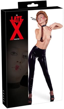 LateX – Latex Legging met Strakke Pasvorm en Open Kruis Gemakkelijk te Combineren met Fetish Accessoire Maat L - Zwart — thumbnail 5