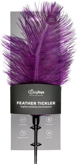 EasyToys - Paarse, Lange Kietelaar met Veren - Tickler - BDSM - Sex Toys voor Vrouwen en Mannen - Paars — thumbnail 2
