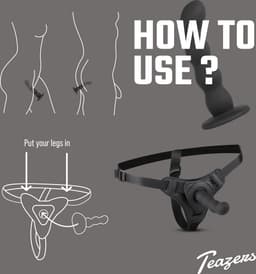 Teazers - Siliconen Strap On - Voor Pegging - Sex Toys voor Vrouwen - LHBTIQ - Strapon - Strapon Voorbinddildo - Zwart — thumbnail 3