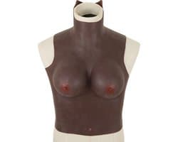 Siliconen Borstprothesen - C-cup - donkere huidskleur -100% hypoallergene medische siliconen - Wearable Borst - Kunstmatige Nep Borst - Valse Borsten - Siliconen Huid - Bodysuit - Crossdresser - Transgender - Travestiet - Cosplay - Body4Everybody