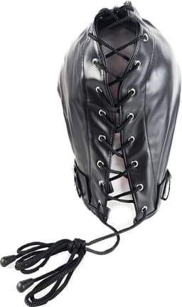 BNDGx® - Extreme BDSM Masker - Nep Leer met rits mond ogen dicht - SM — thumbnail 3