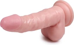 Huidkleurige realistische dildo met zuignap - Inclusief Vibratie en afstandsbediening. — thumbnail 7