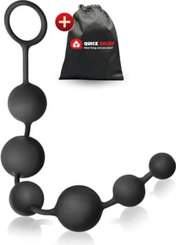 Quick Relief Anal Beads™ - Anale Kralen - Anaalketting - Sex Toys - Buttplug - Vaginale Ballen - Anale Speeltjes - Siliconen - 40 cm lengte - Zwart — thumbnail 1