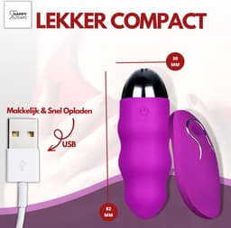 Happy Tears® | Ei Vibrator | Afstandsbedienbaar | Unisex | Voor koppels | Massage | Clitoris en G-Spot Stimulatie | Anaal | 10 verschillende vibratiestanden | Seksspeeltje | Paars — thumbnail 4