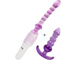 Erodit ® Jelly anal set paars, buttplug set- vibrerende kralen buttplug -G-Spot -Prostaat- Anaal dildo- Seksspeeltjes beginners - sex toys - seksspeeltjes- Erotiek voor vrouwen - mannen- koppels