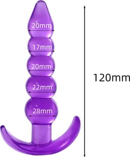Erodit ® Jelly anal set paars, buttplug set- vibrerende kralen buttplug -G-Spot -Prostaat- Anaal dildo- Seksspeeltjes beginners - sex toys - seksspeeltjes- Erotiek voor vrouwen - mannen- koppels — thumbnail 3