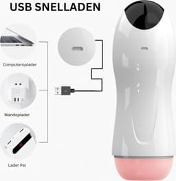 Sex Toys voor Mannen - Masturbator voor Man - Blow Job Stimulator - PocketPussy - Deepthroat - Mastrubator Elektrisch - Incl Koptelefoon met Kreungeluid — thumbnail 4