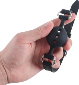 Banoch - ball gag siliconen small - zwart Ø 3,5 cm — thumbnail 2