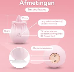 Siliconen tong vibrator- vibrator voor vrouwen - likkende- beffen g spot- clitoris stimulator- 10 vibratie lik standen- met oplaadbare usb kabel- seks speeltje, sex toys- erotiek voor mannen en vrouwen.' — thumbnail 2