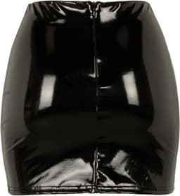 Christine le Duc - Mini Rokje met Wetlook - Lak Kleding - Laklook - Black Love - Zwart — thumbnail 12