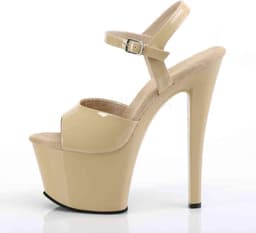 Pleaser - SKY-309 Sandaal met enkelband, Paaldans schoenen - Paaldans schoenen - 37 Shoes - Creme — thumbnail 3