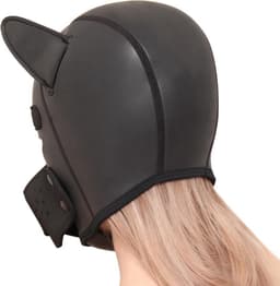 Banoch - Lindo Perrito Negro Neoprene - honden masker puppy play zwart neopreen — thumbnail 6