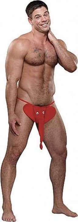 Olifant string met slurf voor mannen - rood - One size - Grappige Olifantenstring — thumbnail 3