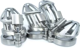BON4Max Kuisheidskooi Pakket RVS Penis Kooien in Staal Pikkooi Complete Male Chastity Package 4 different sizes of Cock Cages in Stainless Steel — thumbnail 2