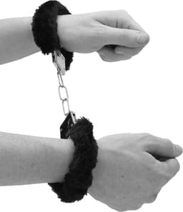 Beginner's Furry Hand Cuffs - With Quick-Release Button — thumbnail 8
