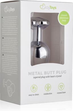 Metalen buttplug met hartje - zilverkleurig — thumbnail 2