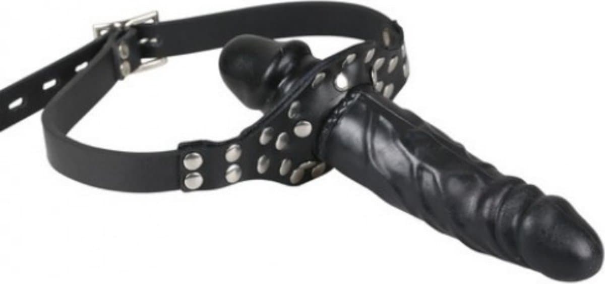 Nooitmeersaai - Mondknevel met siliconen dildo - zwart — afbeelding 1