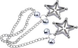 Nooitmeersaai - Stervormige tepelklemmen met schroef en ketting - Metaal - Schroeven - incl. ketting en gewichten — thumbnail 1