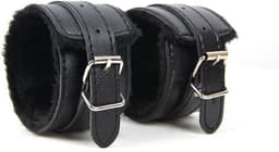 Leren Handboeien met Bont - Zwart - SM Bondage Sex - Erotiek Set voor BDSM - Erotische Seksspeeltjes - Sex Toys - Sexy Lingerie - Cadeau Voor Hem & Haar - Valentijn Cadeautje Mannen & Vrouw — thumbnail 2