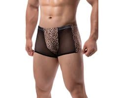 LekkerStout Luipaard Boxershort - Mesh - Bruin - Sexy Herenlingerie | XL | ( LS271 )