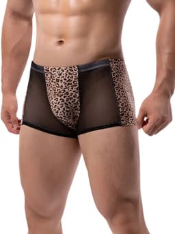 LekkerStout Luipaard Boxershort - Mesh - Bruin - Sexy Herenlingerie | XL | ( LS271 ) — thumbnail 1