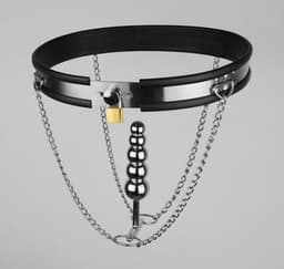 Prolink Novelties® Kuisheidsgordel met Beads Dildo voor een Vol en Onderdanig Gevoel - One Size Fits All - metaal — thumbnail 1